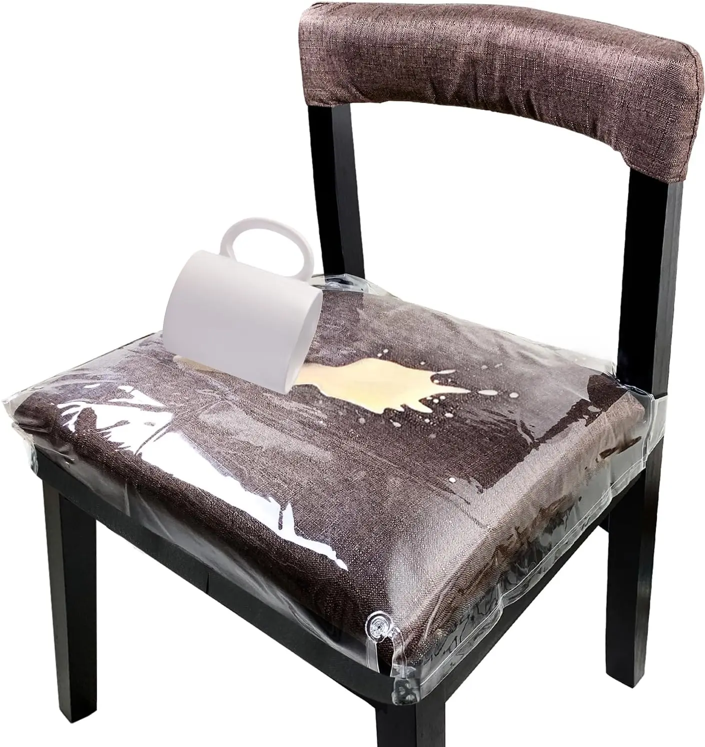 

4 Pa Large Plastic Chair Covers For Dining Room, Clear Chair Seat Protectors With Adjustable Belt Strap Fits 18” – 22” Seats,