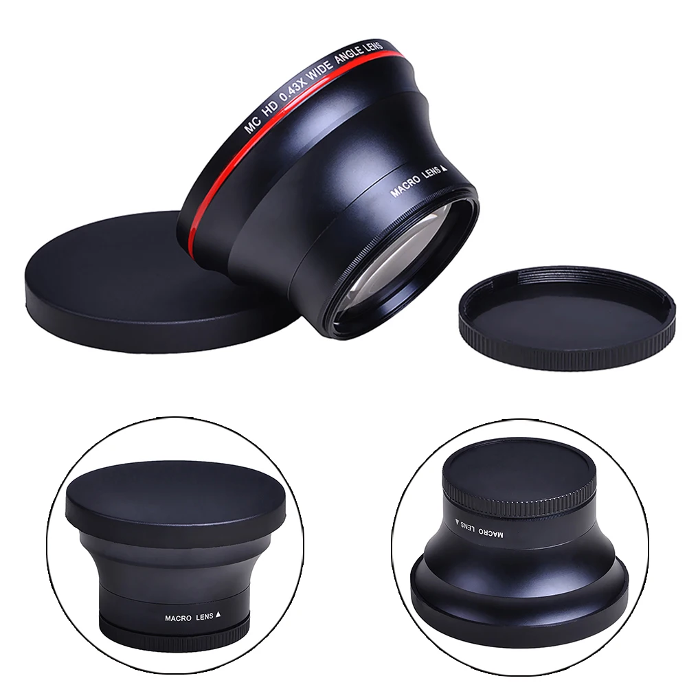 55MM 0.43x Professional HD Wide Angle Lens (w/Macro Portion) for Nikon Cameras with DX NIKKOR 18-55mm f/3.5-5.6G VR