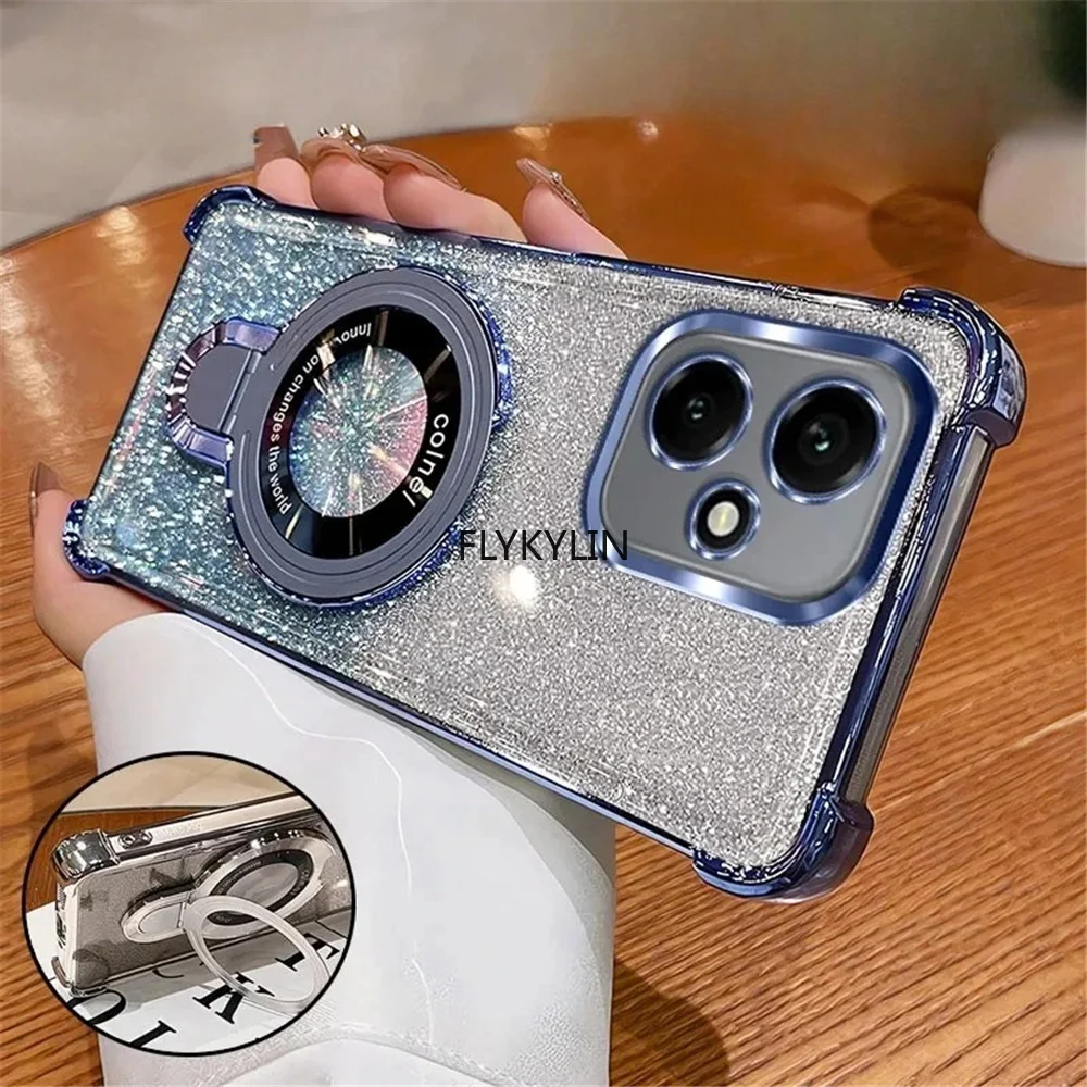Für Redmi Note 17 Pro Hülle Glitzer Stoßfeste Handyhülle Für Xiaomi Redmi Note 17 Pro Plus 17 4G 5G Magnetische Halterung Weiche Hülle