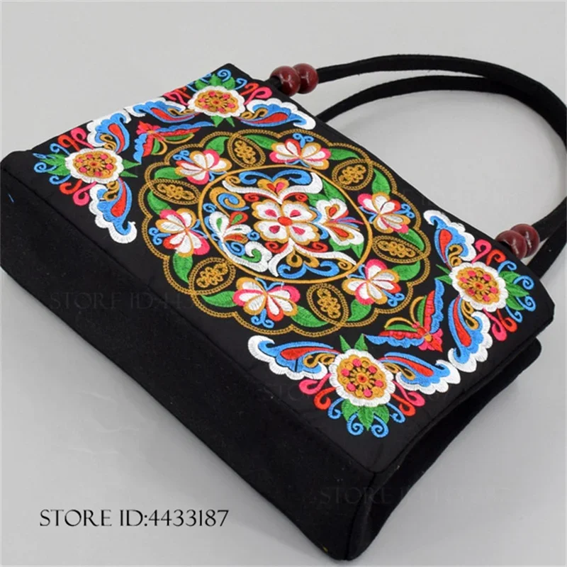 Trendy Canvas Bag Women's Fashion Purses Stylish Floral Embroidered Female Handbag Large Capacity Travel Bags Personalized Gifts