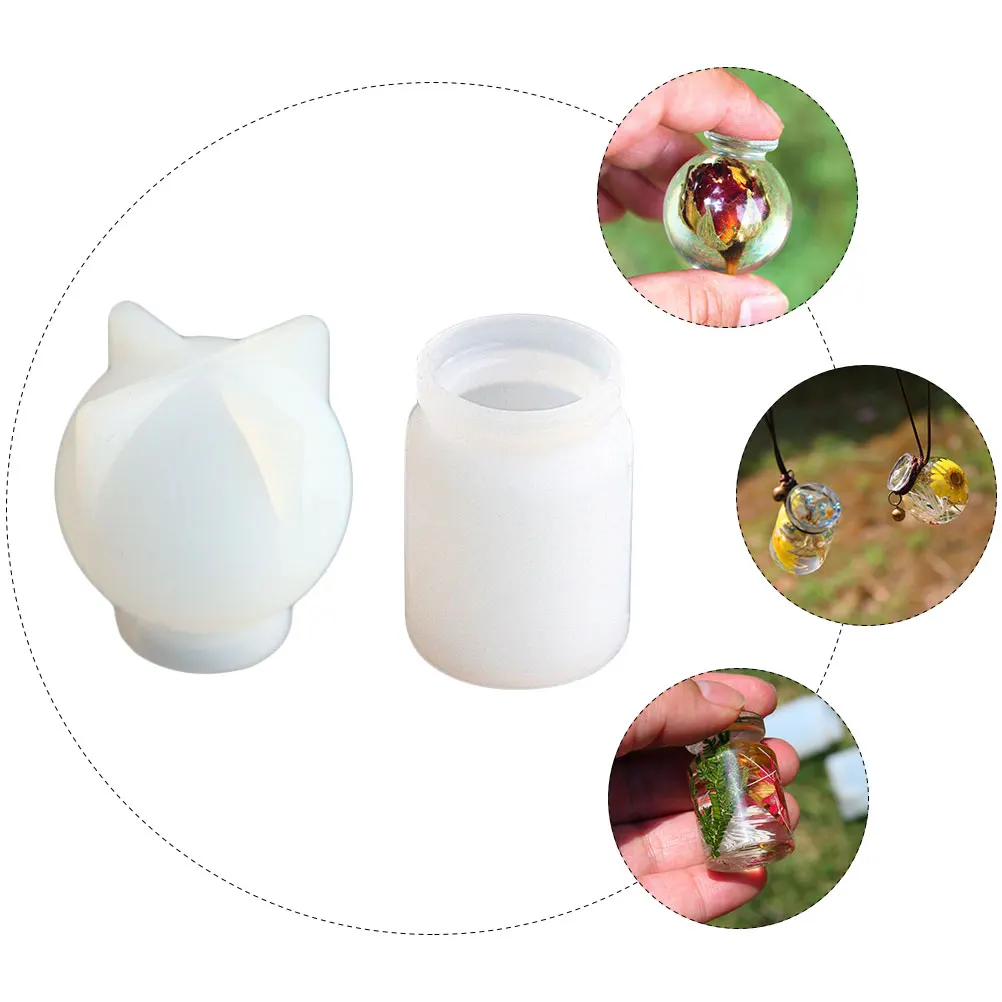 

2pcs Dry Flower Silicone Drift Making Diy Pendant Micro Landscape Molds Home Decor Craft Decor Mini Bottle Pendant Mold Drifting