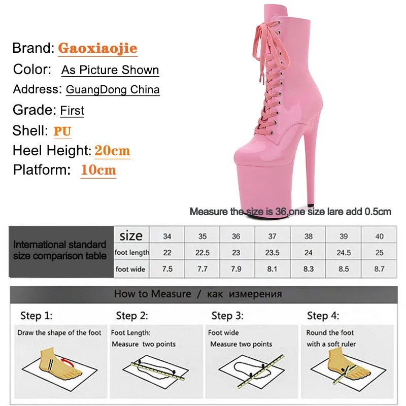 Women Shoes Ankle Boots INS Style 20CM Extreme High Heels Platform Boots Lace Up Sexy Pole Dancing Sexy Catwalk Plus Size 43