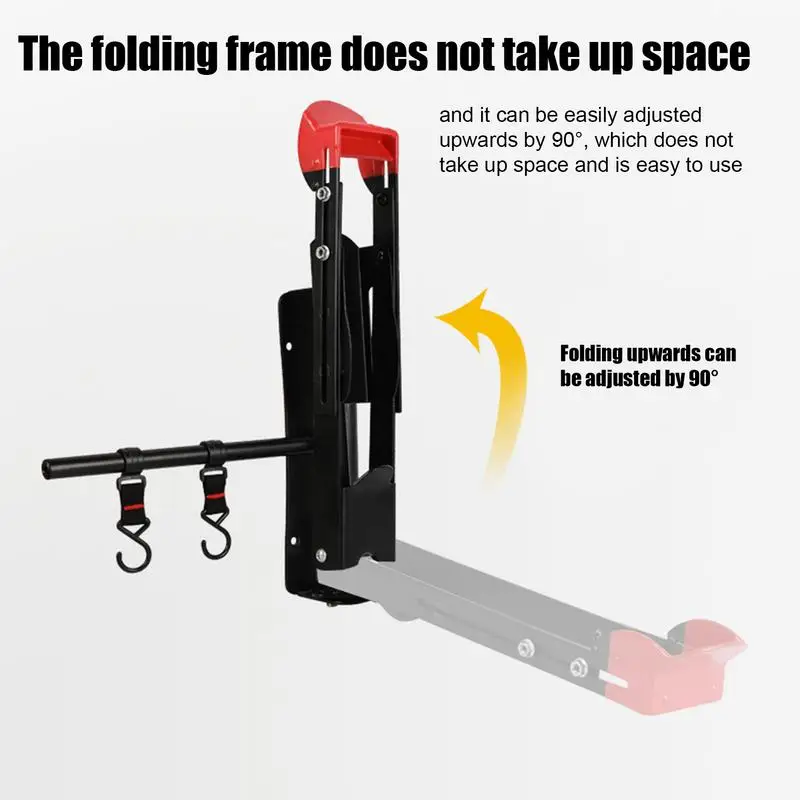Fahrrad-Wandregal, nicht anhebbar, für den Innenbereich, Wandmontage, für den Innenbereich, vertikaler Garagen-Zyklus-Aufhänger, zusammenklappbar mit Haken