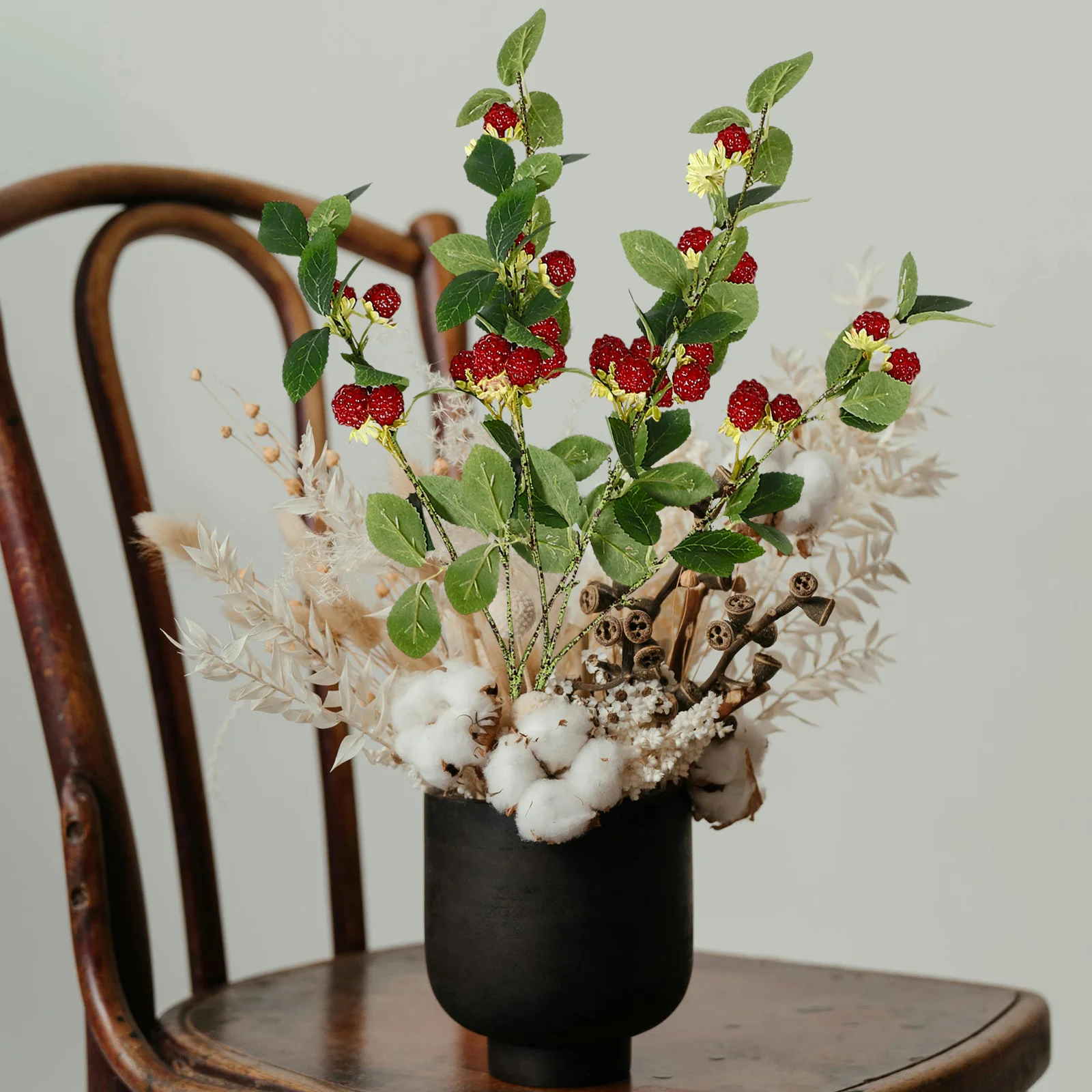 

Artificial Raspberry Stems Simulated Berry Plants Home Decor Red Christmasberry Faux Raspberries Long Stem Indoor Floral