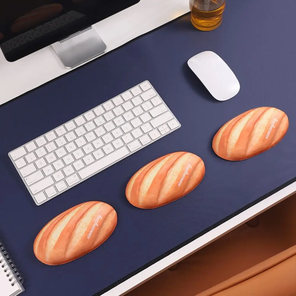Bread Shaped Mouse Wrist Pad Silicone Ergonomic Mini Wrist Guard Anti-slip Soft Hand Support Pillow Computer Accessories