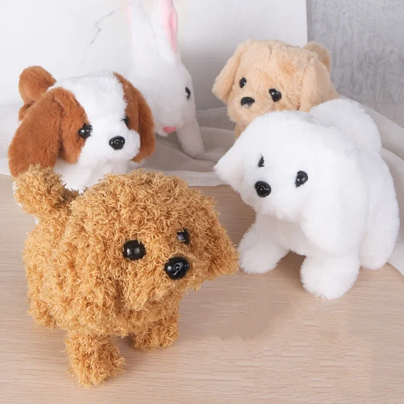 Jouet électronique coule en peluche pour enfants, chien AdtosKids, marche intelligente, aboie, saute, gigote, queue, bébé, cadeau d'anniversaire