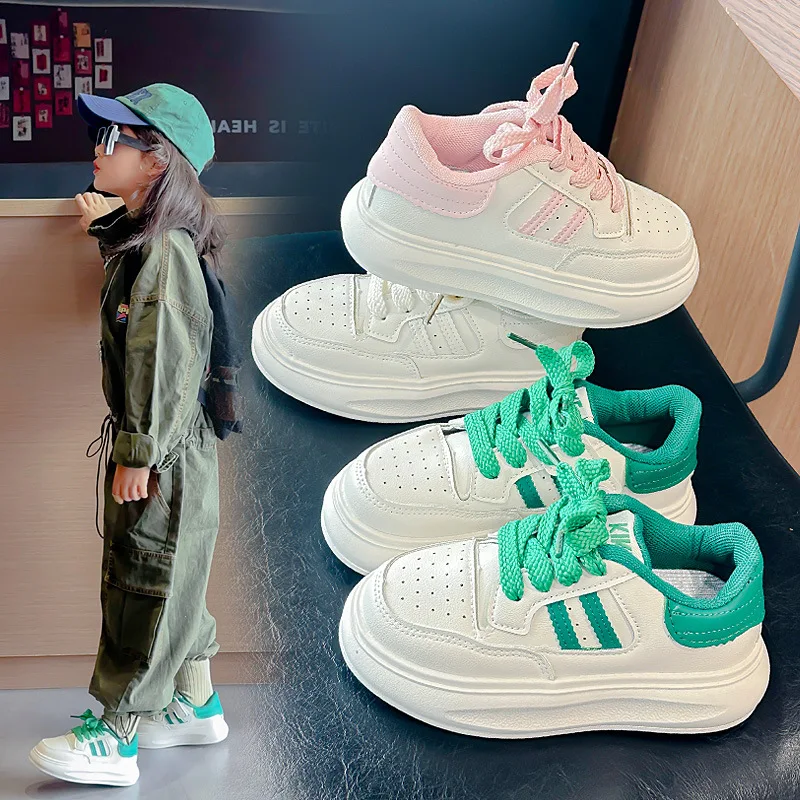 

Children'sSneakers Kids Fashion Design White Non-slip Casual Shoes Boys Girls Hook Breathable Sneakers Toddler Outdoor Shos2025