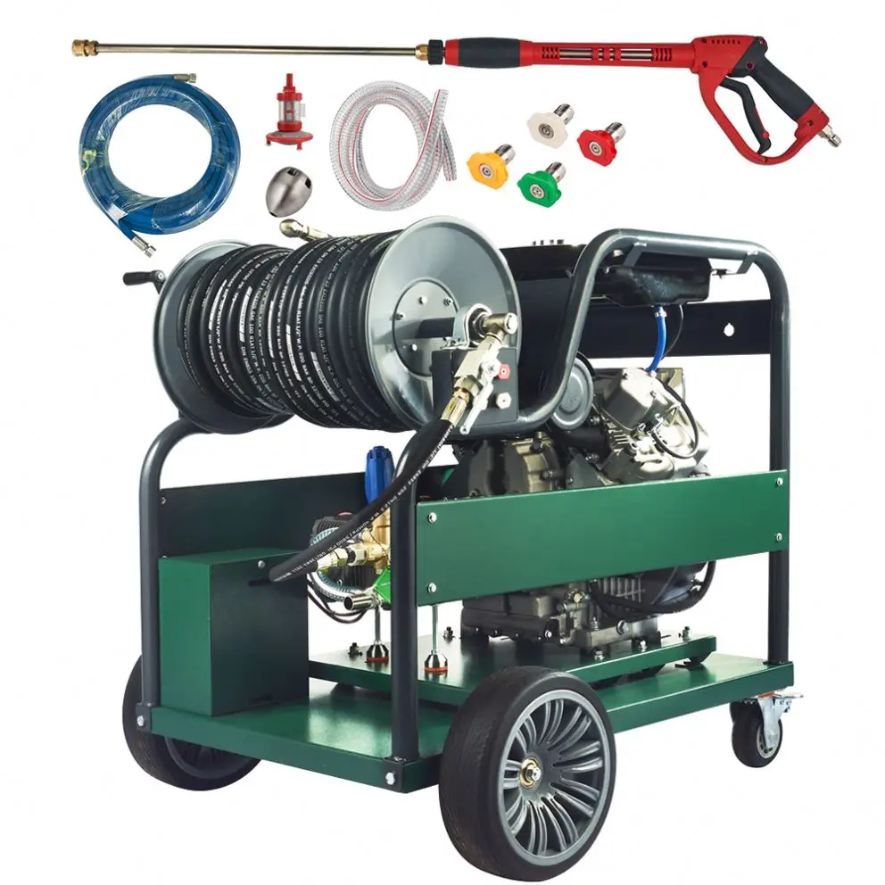 Industrial 50L 150 Bar High Pressure Pipe Cleaner  Water Jetter Drain Machine Sewer Cleaning Equipment