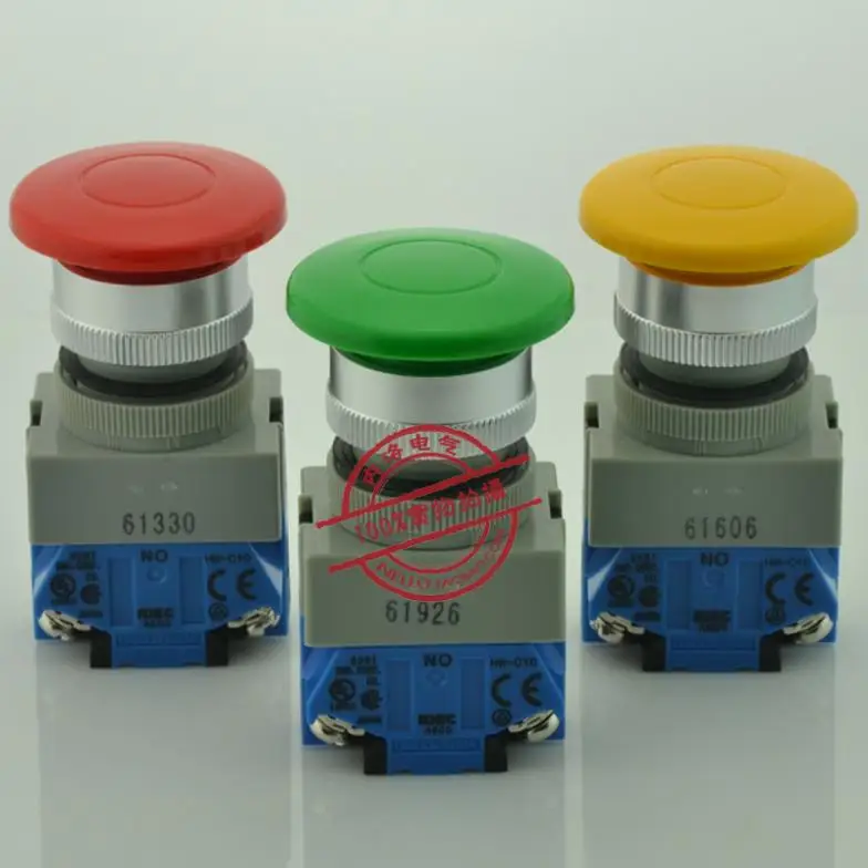 [ SA ]Izumi IDEC 22mm big mushroom head 40 self-reset push button switch  ABW410 ABW411 ABW420  red yellow and green--10PCS/LOT