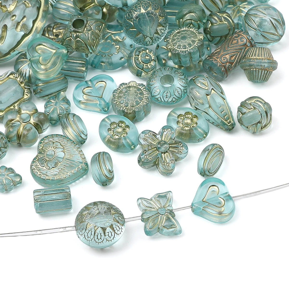 20 g/Beutel Acryl transparente mattierte Gold-Mischperlen, verstreute Perlen, handgefertigte DIY-Herstellung von Armbändern, Halsketten, Ohrringen, Wechselstrom