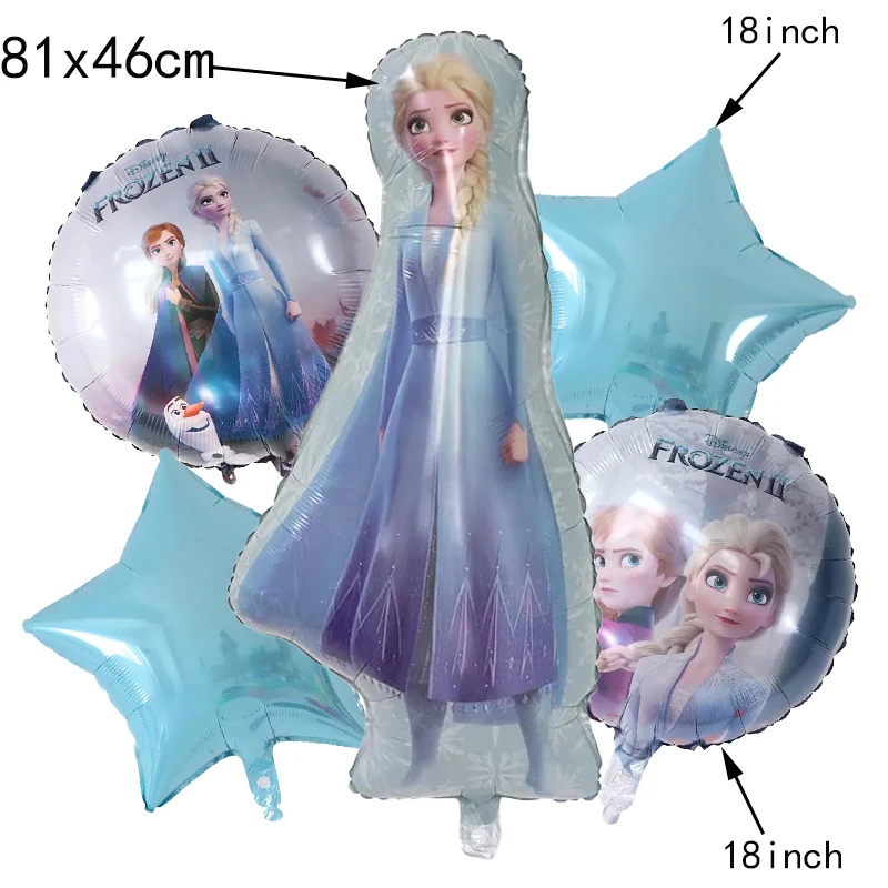 Frozen Foil Balloons Set Elsa  Princess Cartoon Theme Party Decorate Girls Birthday Baby Shower Wedding Party Supplies