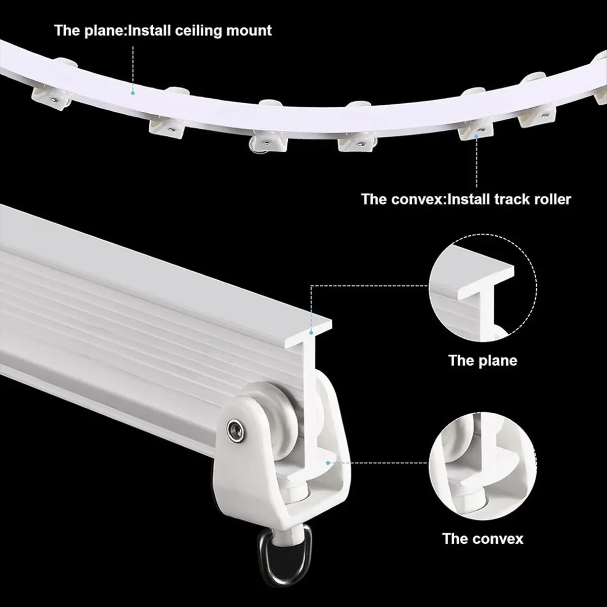 

*X07A Flexible Bendable Ceiling Curtain Track, 9.8ft/16.4ft(5m), Ceiling Mount for Curtain Rail with Track for Room Divider