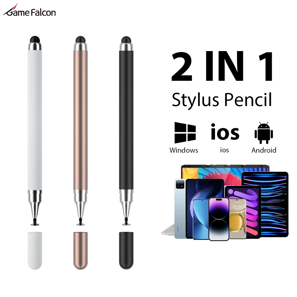 2 In 1 Stylus Pencil Tablet Phone Apple Android For Ipad Pro 11 Air Mini 2024 Iphone 15 Max Touch Pen Drawing Stylus Accessories