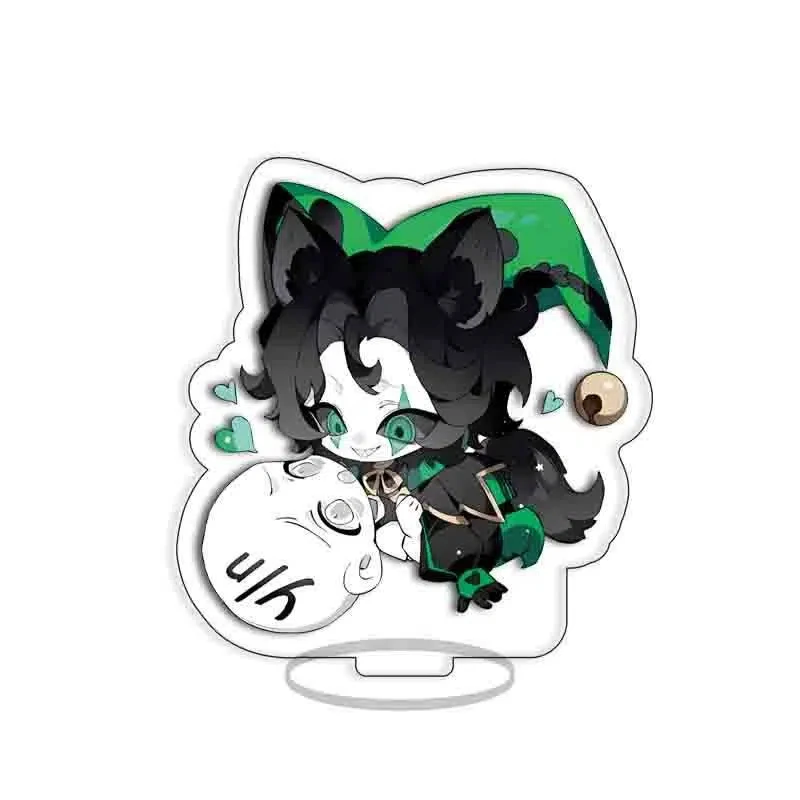 The Freak Circus Anime Figure Pierrot Acrylic Stand Prop Harlequin Cute Standing Sign Model Desk Ornament Toy Keyring Gifts 8CM