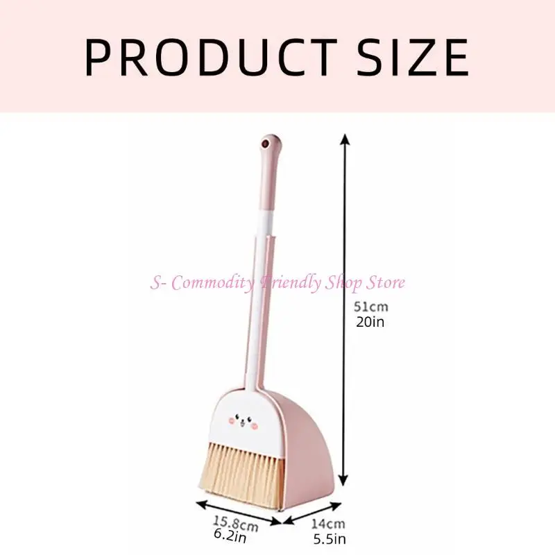 85ae sturdy Kids Brooms Dustpan Set Home Accessory للبنين والبنات الذين تتراوح أعمارهم بين 3 إلى 8