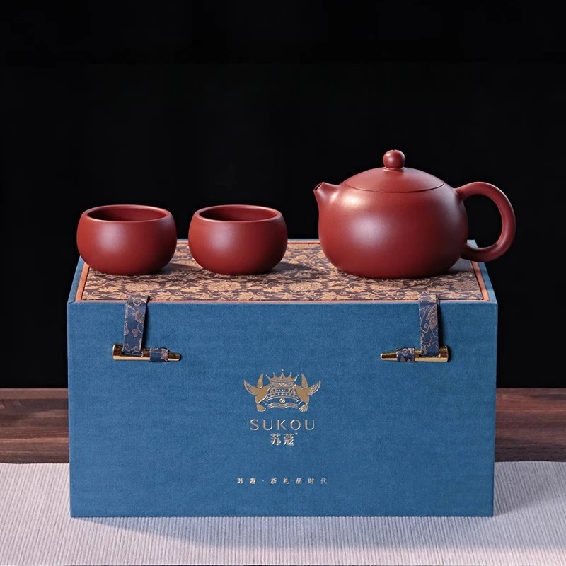 

Исин сырая шахта Дахунпао Цзыша горшок один горшок набор из двух чашек чайник ручной работы кунг-фу чайный сервиз праздничные подарки