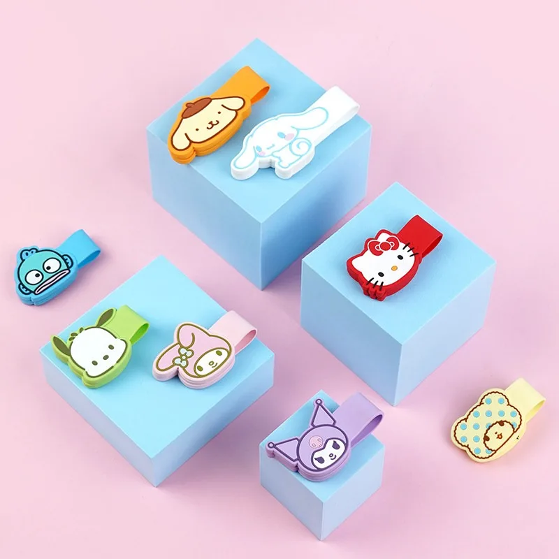 Clip Magnético de Silicona con Diseño de Hello Kitty de Sanrio, Clip Kawaii para Organizar Cables de Datos, Clip para Sellar Bolsas de Snacks, Pochacco, Kuromi