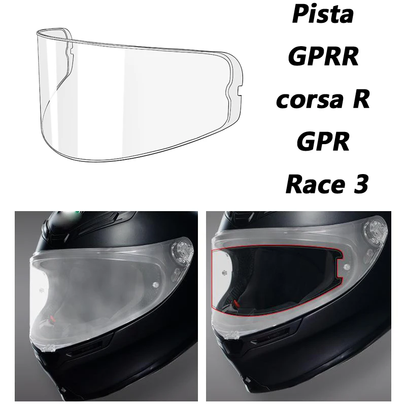 For AGV Pista GPRR corsa R GPR Race 3 Motorcycle Helmet visor Anti Fog Film