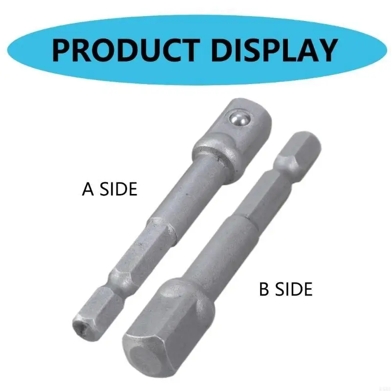 

E5BE 5Pcs Socket Wrench Adapter to 1/4inch Square Hexagonal Adapter to 1/4inch