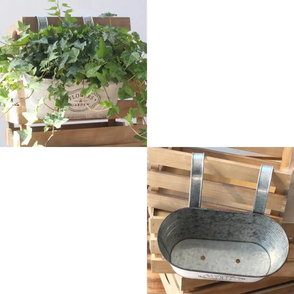 Hanging Bucket Metal Hanging Flowers Railings Plant Hanging Bucket Railling C5AD