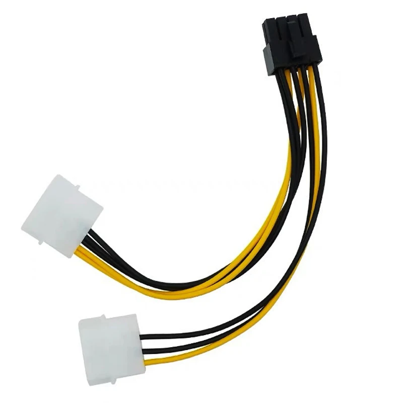 1PCS 8Pin Male To Dual 4Pin Male Video Card Power Cord 8 Pin PCI Express To Dual 4 Pin Molex Graphics Card Power Cable