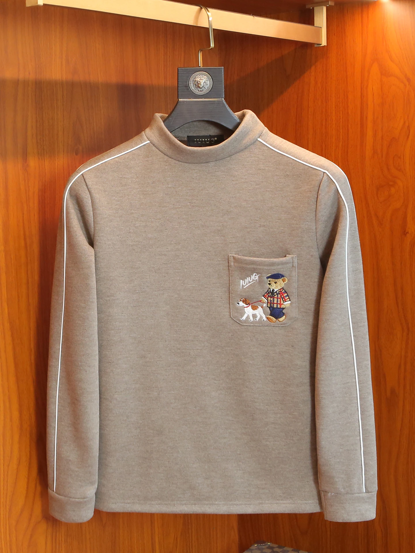 

Мужская приталенная футболка с длинным рукавом, на флисовой подкладке, утепленная, с высоким воротником, осенне-зимняя, повседневная, в современном стиле