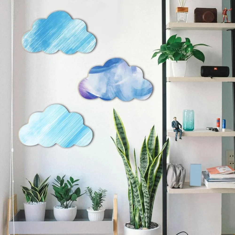 3 قطعة 118x69 بوصة سحابة الخشب القواطع لم تنته خشبية سحابة شكل انقطاع الخشب سحابة زخرفة شرائح DIY بها بنفسك مشروع الزفاف