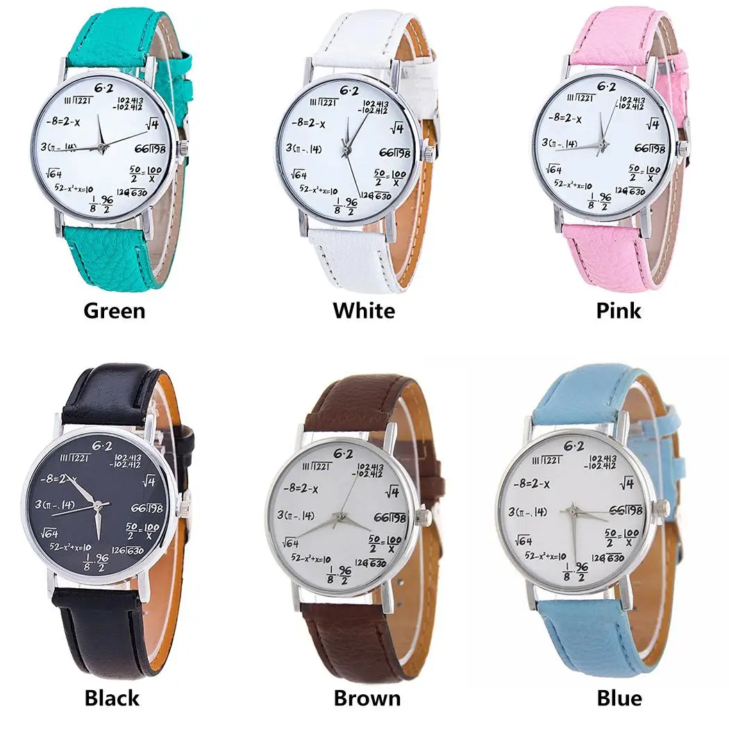 

Fashion Women Watch Ladies Watches Leather Band Quartz Wristwatches Women Mathematical Formula Watch Reloj Mujer relogio mulher