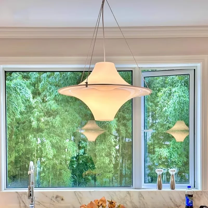 Nordic UFO chandelier French Cream Acrylic Seagull Pendant Lamp Living Room bedroom kitchen island Acrylic LED hanging lamp