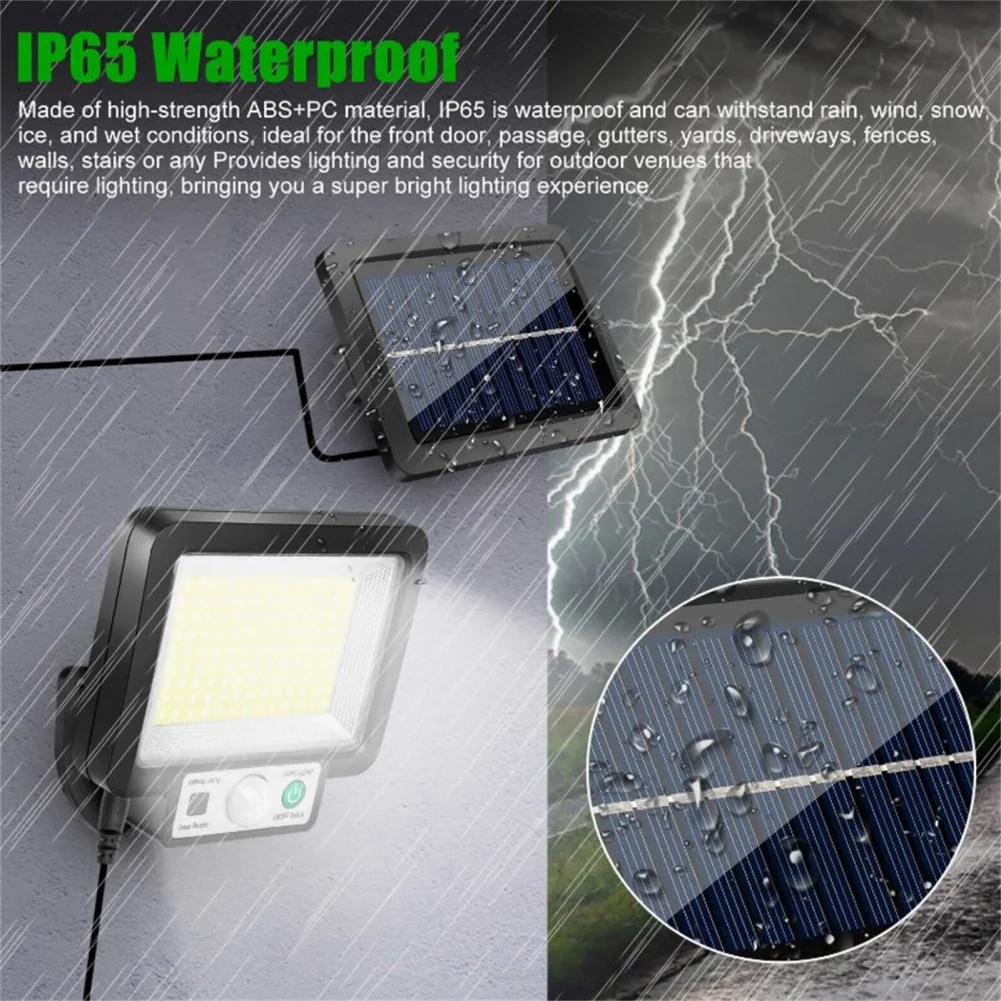 Outdoor Solar Powered Wall Lights, lâmpada impermeável para jardim varanda, pátio, quintal, 117COB, 3 modos