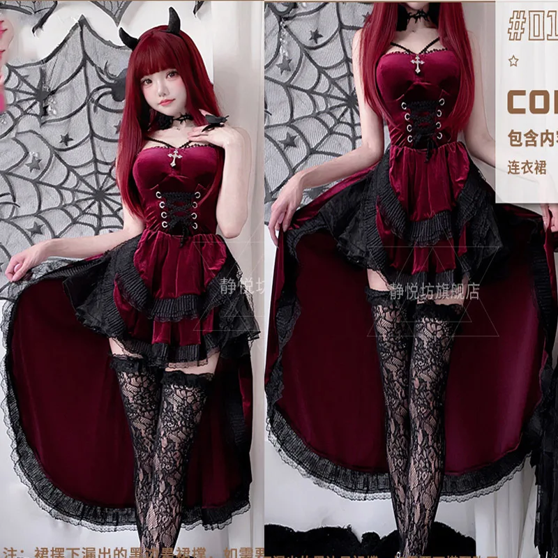 fitted lace wedding dress Red White Tulle Tiered Skirt with Painted Bloody Corset for Halloween Wedding 10