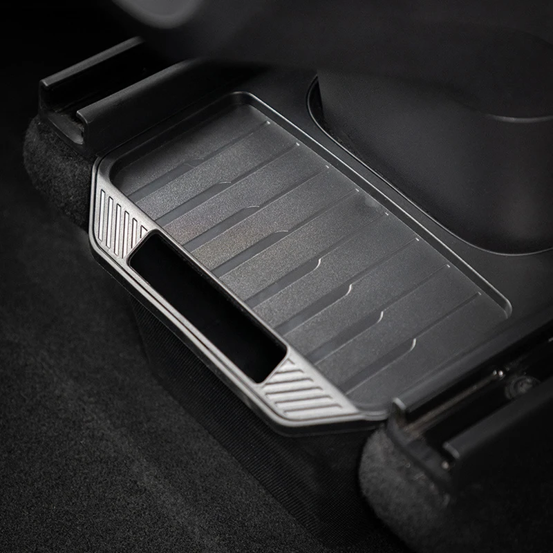 For Tesla Model Y Rear Seat Beverage Box  Accessories Center Console Bins Backseat Trash Can Garbage Bag Under Seat Tray