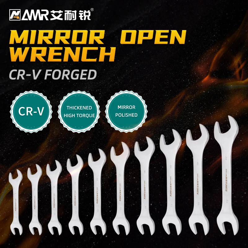 6-36mm Open End Wrench Mirror Dual Headed Spanner Set Multi-Function Open End Wrenches Hand Tools for Bicycle Car Repair