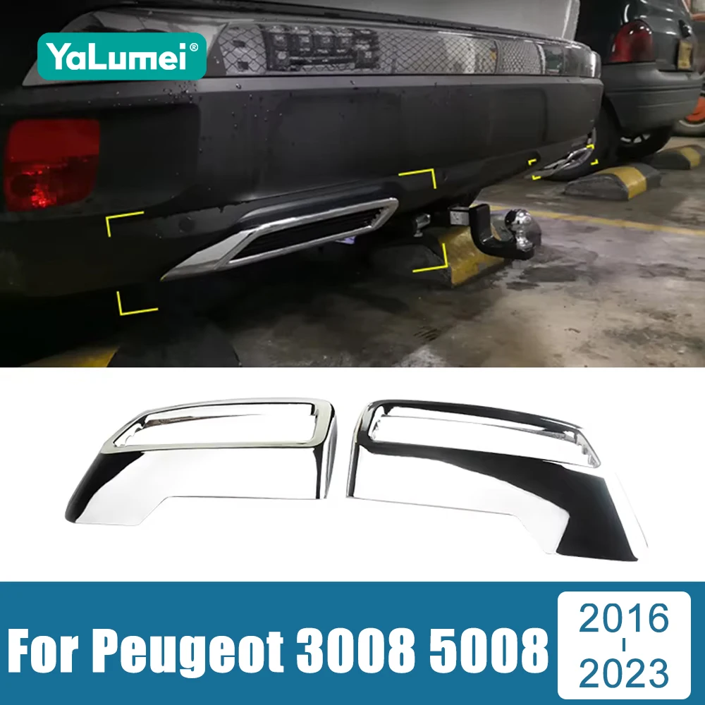 

Car Rear Exhaust Muffler For Peugeot 3008 5008 GT 2016 2017 2018 2019 2020 2021 2022 2023 Tail End Pipe Cover Trim Modification