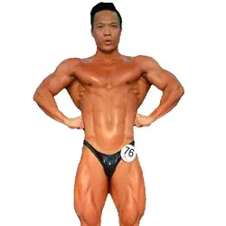 Men's Fitness Posing Trunks Gold Shining Competition Pants NPC IFBB WBFF Triangle Shorts Fabric New Briefs C04