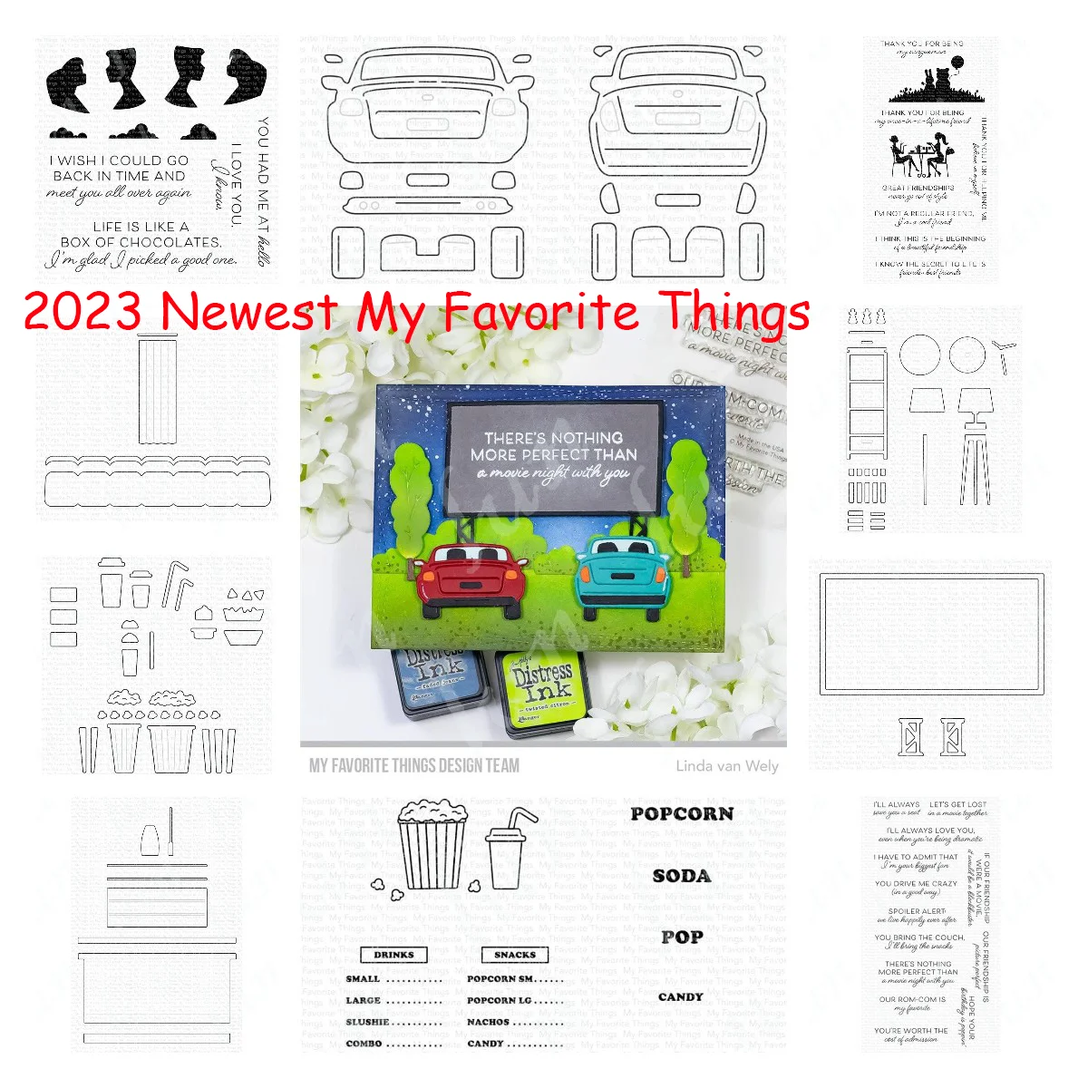 Perfect Movies and Chill Sentiments Stamps and Die Cutting Dies Sets Room Decoration Diy Scrapbooking Greeting Card Handmade