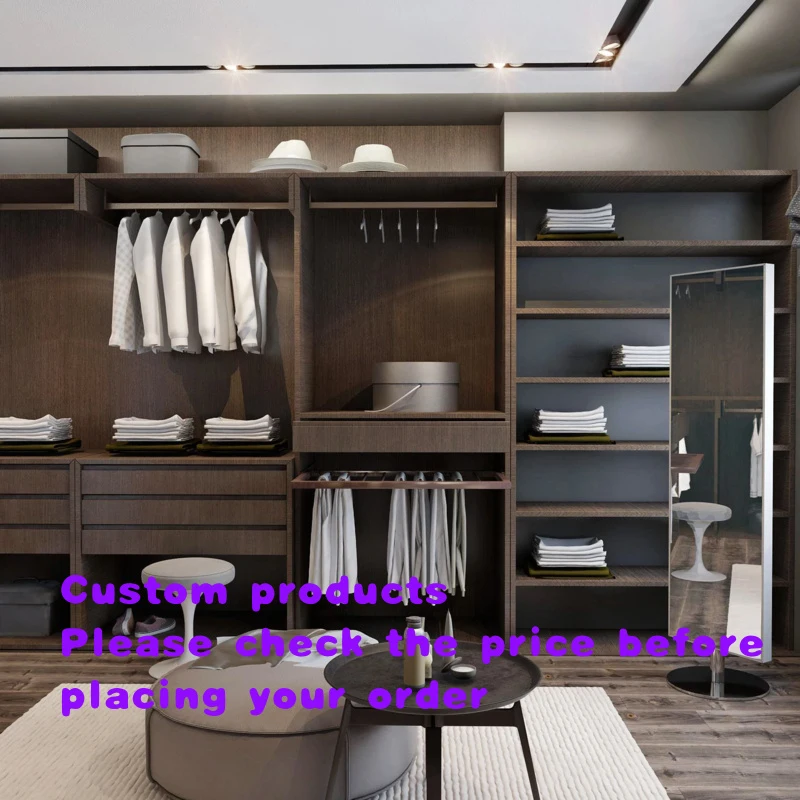 

custom.CBMmart Bedroom Cloakroom Professional Custom Cloth Wardrobe with Paint-Body and Wood Veneer Door