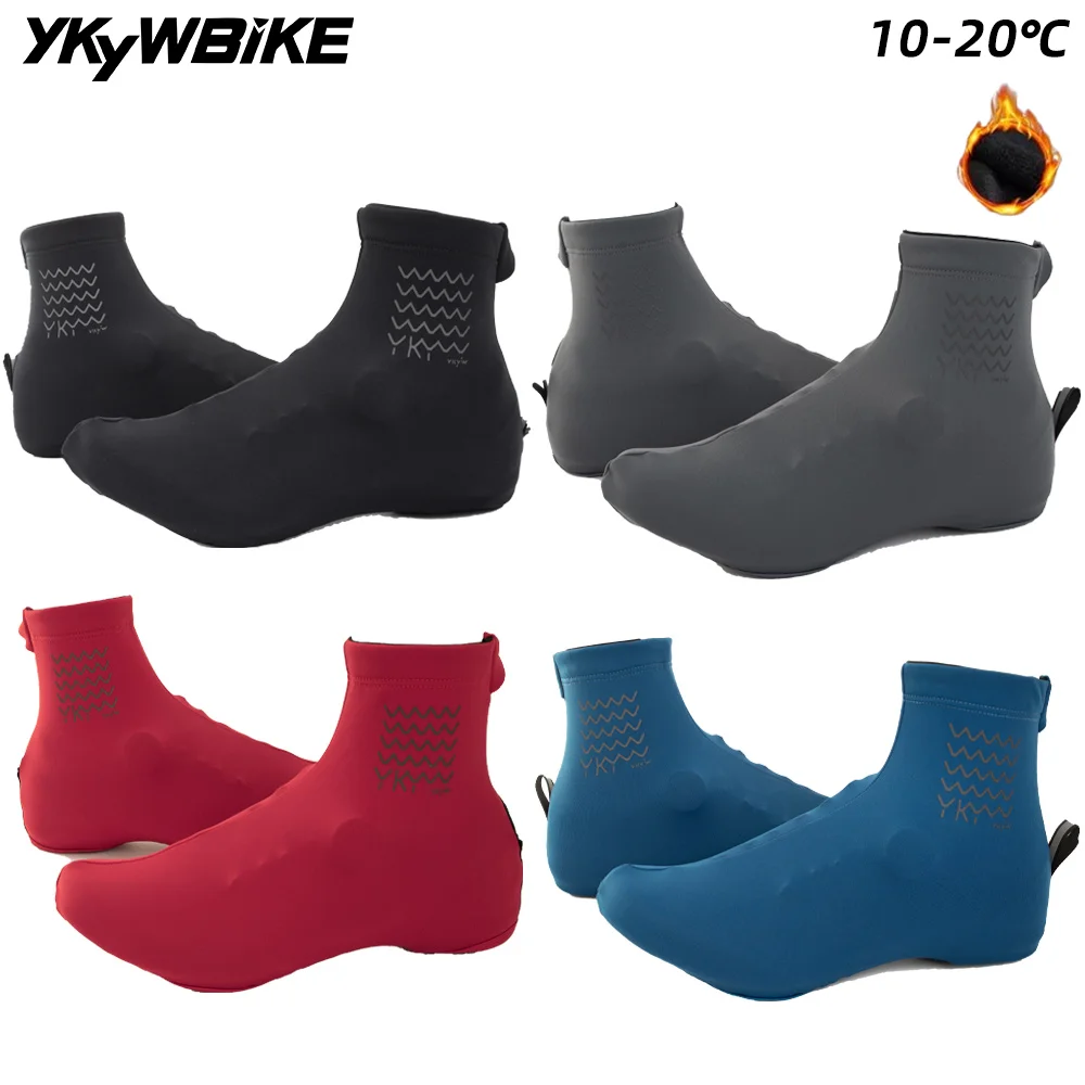 

YKYWBIKE Cycling Shoe Cover Windproof Waterproof Road Bike Overshoes Anti-Splash Thermal Fleece MTB Warm Bicycle Shoes Covers