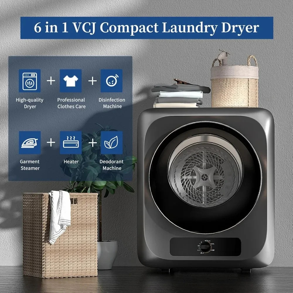 Clothes Dryer With Stainless Steel Tub, 1.5 Cu.ft 10lbs Electric Laundry Dryer, Portable Cloth Dryer