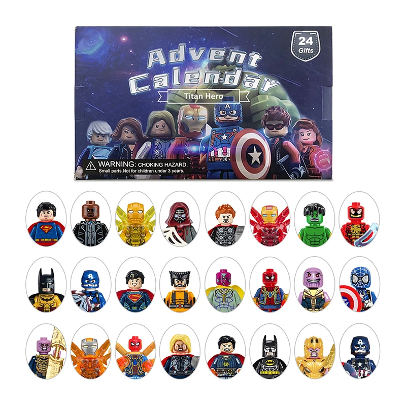 Boîte de calendrier de l'avent, blocs de construction de poupée Anime, figurines, modèles à collectionner, jouets pour enfants, cadeaux de noël, compte à rebours de 24 jours pour noël