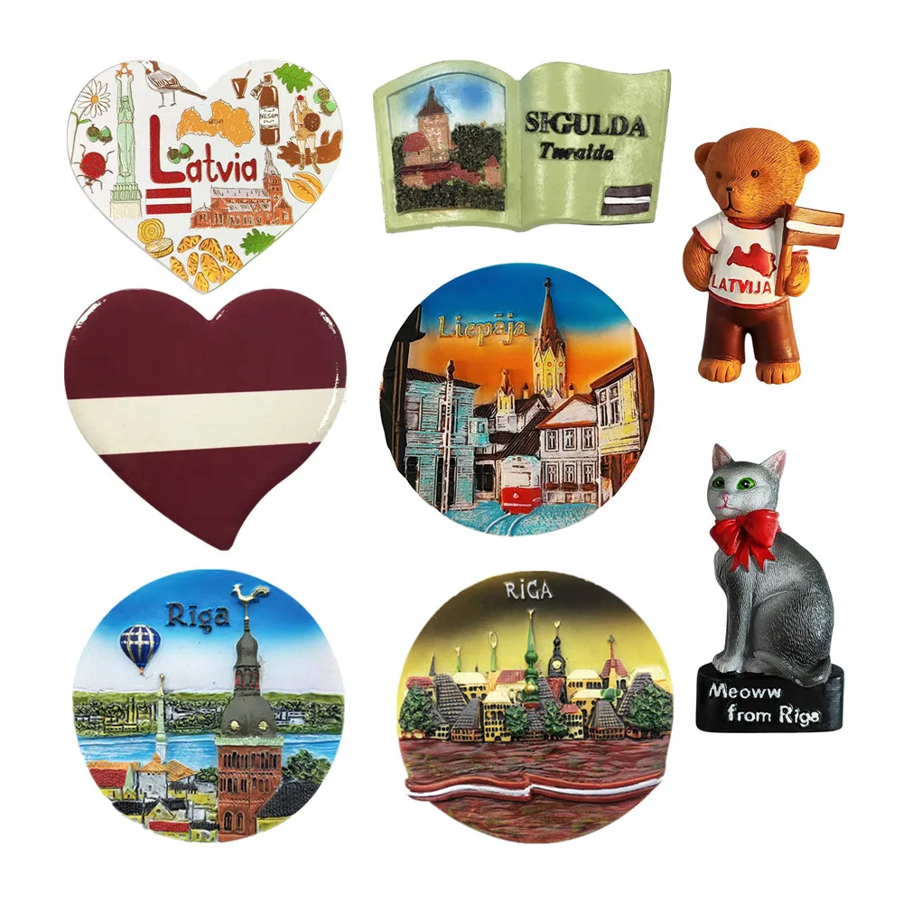 

Europe Latvia Fridge Magnet Tourist Souvenirs Refrigerator Magnetic Stickers Travel collection Gift