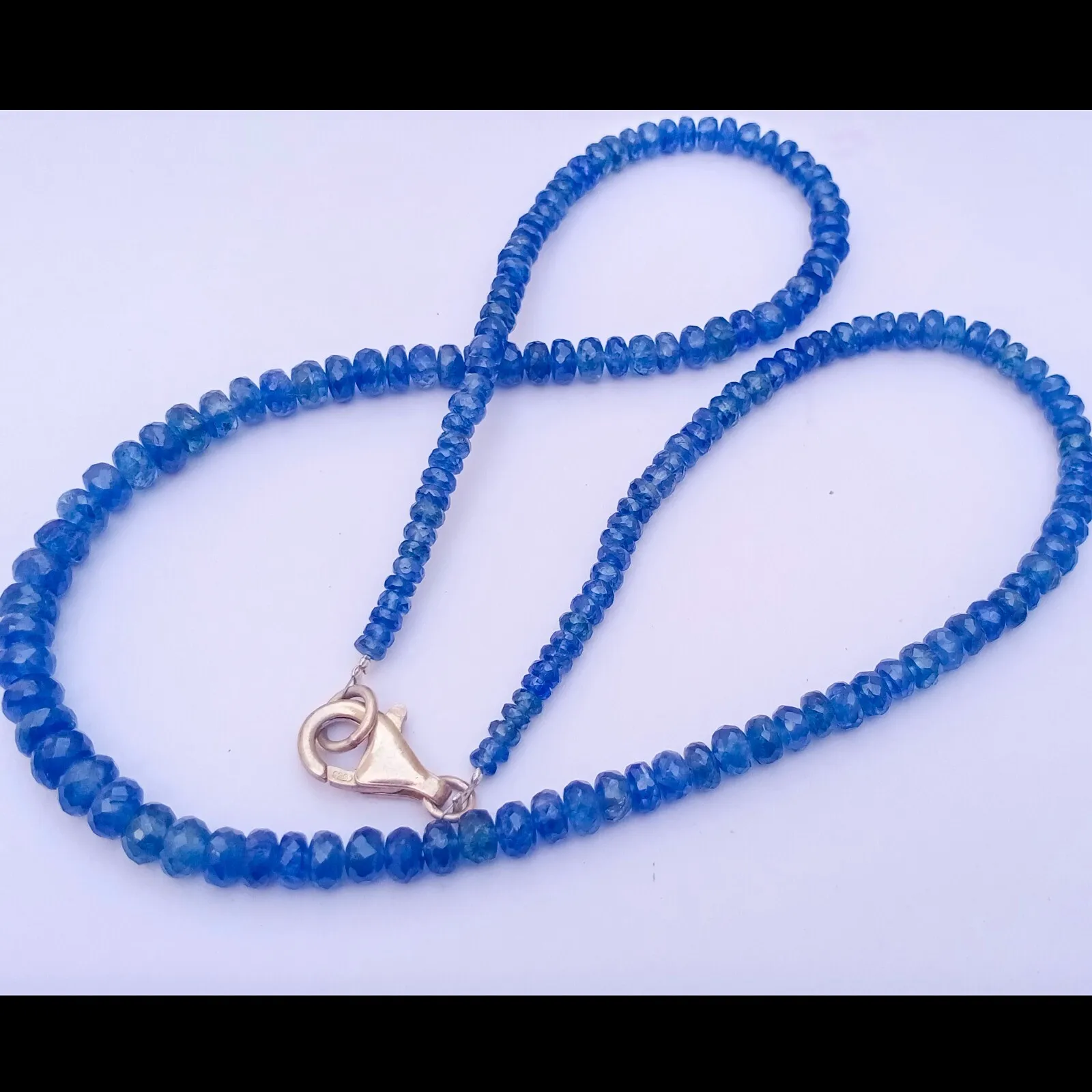 130 Cts. Natural Burma Blue Sapphire Faceted Beads Necklace Size19