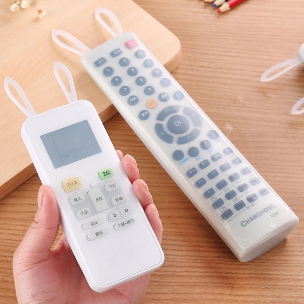 

Silicone Remote Control Cover Controller Case Protective Dustproof Transparent Bunny Ear Design Long Lasting Remote Covers