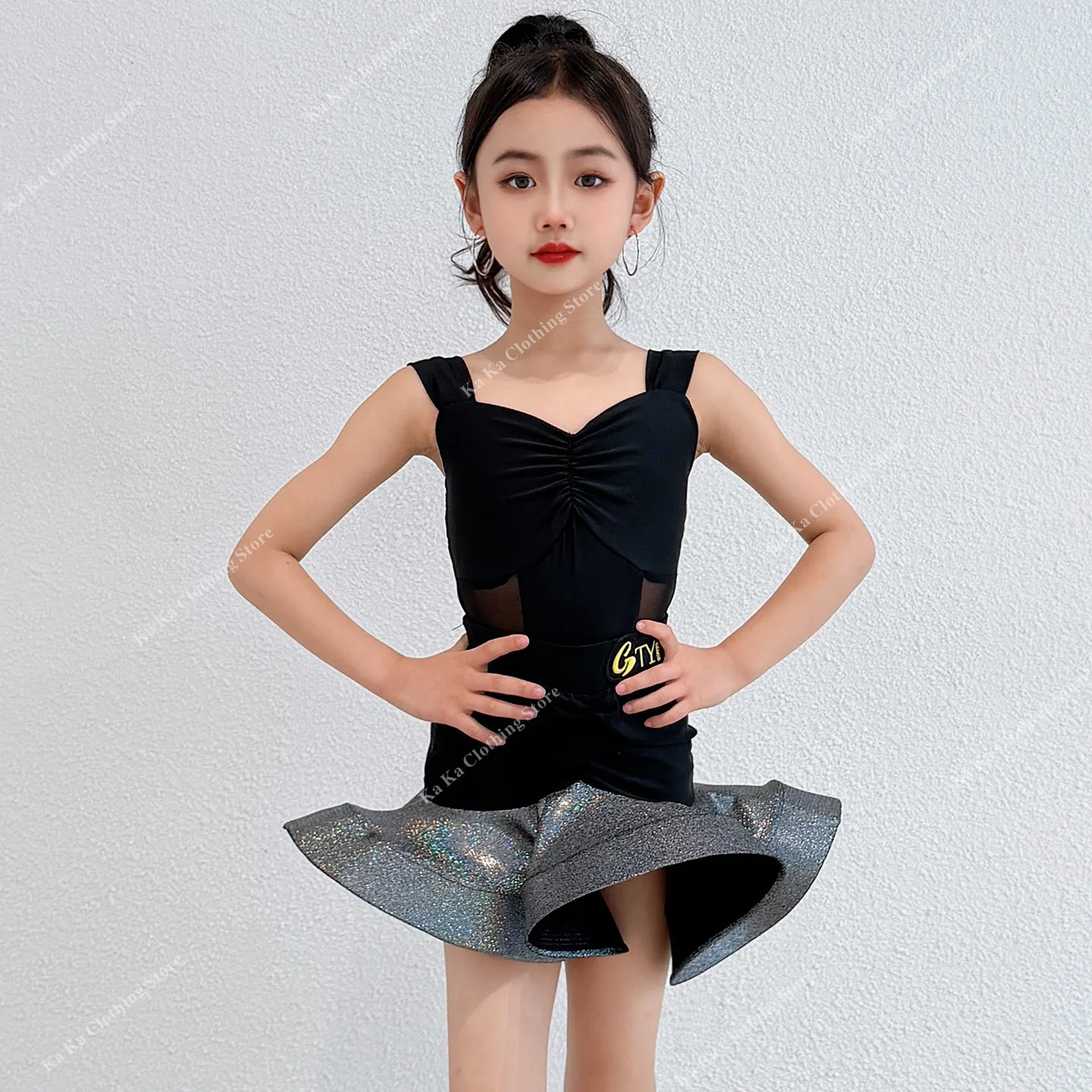 

Детское платье для латиноамериканских танцев (ча-ча-ча, румба, самба, танго, сальса), бальное платье для девочек, стандартная танцевальная юбка, платье для латиноамериканских танцев, детское платье для тренировок