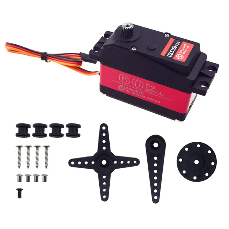 

N91R 1Piece DS5160 SSG 60Kg 8.4V High Voltage Waterproof Digital Servo for 1:5 RC Car SAVOX-0236 LOSI XL 5T Robot Arm 270 Servo
