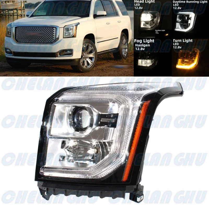 LED HeadLight For GMC Yukon 2015 2016 2017 2018 2019 2020 Left Side Front HeadLamp DRL fog light car accessories