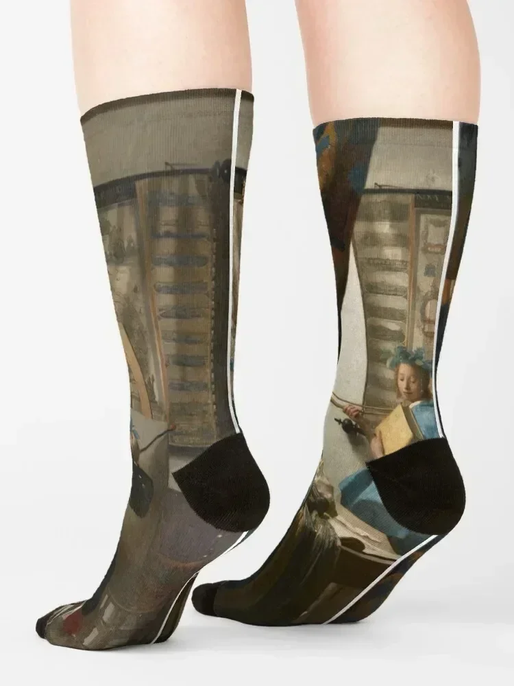 The Art of Painting (Vermeer) Socks anti slip football professional running crazy Hiking boots Luxury Woman Socks Men's