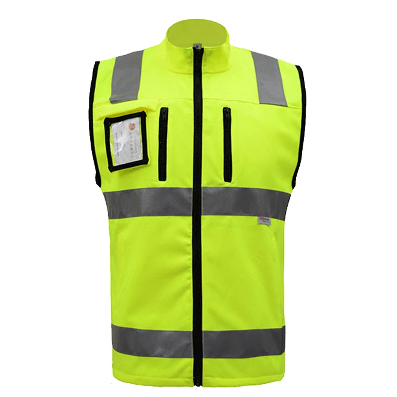 SFVEST HIGH VISIBILITY REFLECTIVE WAISTCOAT ELASTIC OXFORD 3M SCOTCHLITE TAPES WORKING VEST WITH ID POCKETS MENS FREE DELIVERY