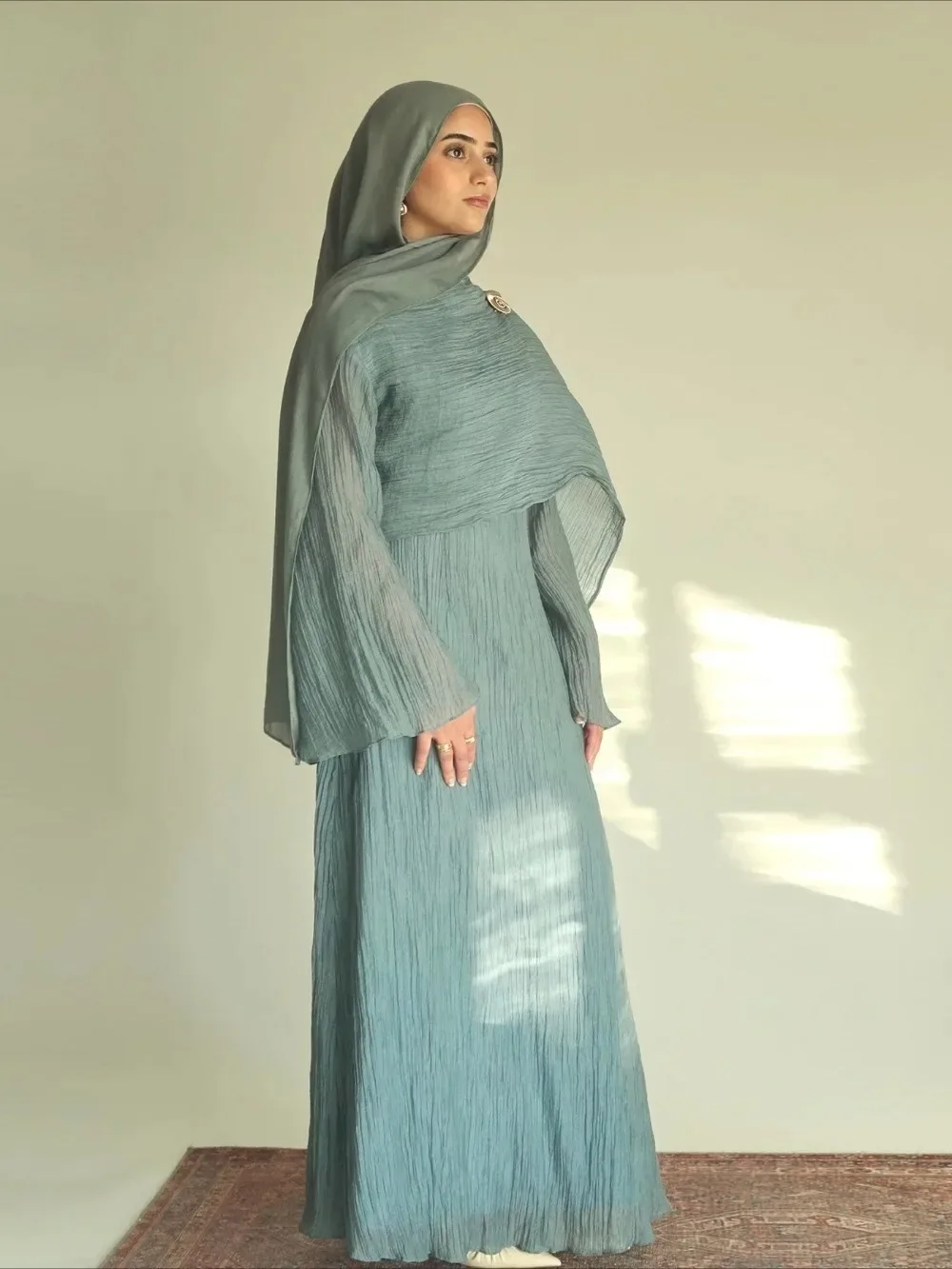 Sukienka Eid dla kobiet, dwuwarstwowa abaja, długa szata muzułmańska, sukienki imprezowe islamskie, arabska dżalabija, Ramadan, jednolite plisowane vestidos largos