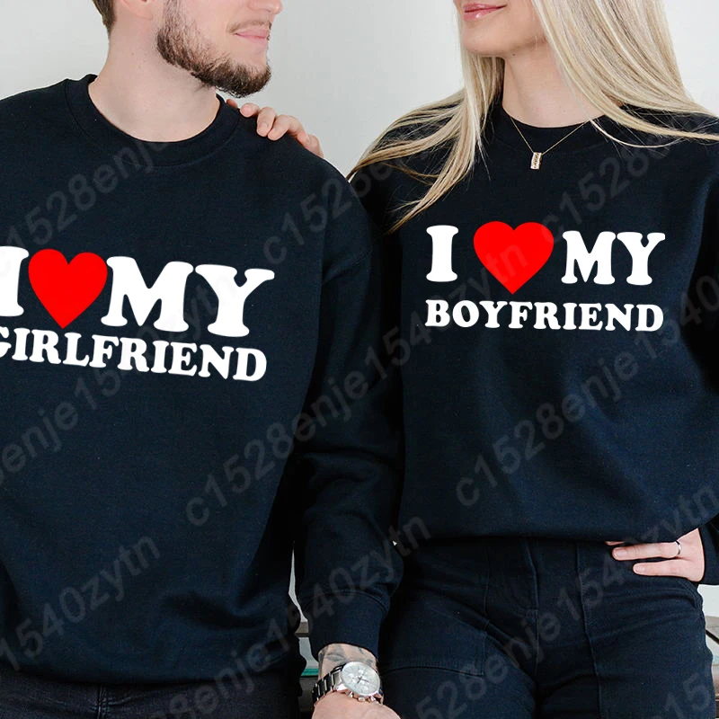 I Love My Girlfriend & I Love My Boyfriend Pullover Couple Matching Sweatshirt Valentine's Day Sweatshirts His And Her Pullovers